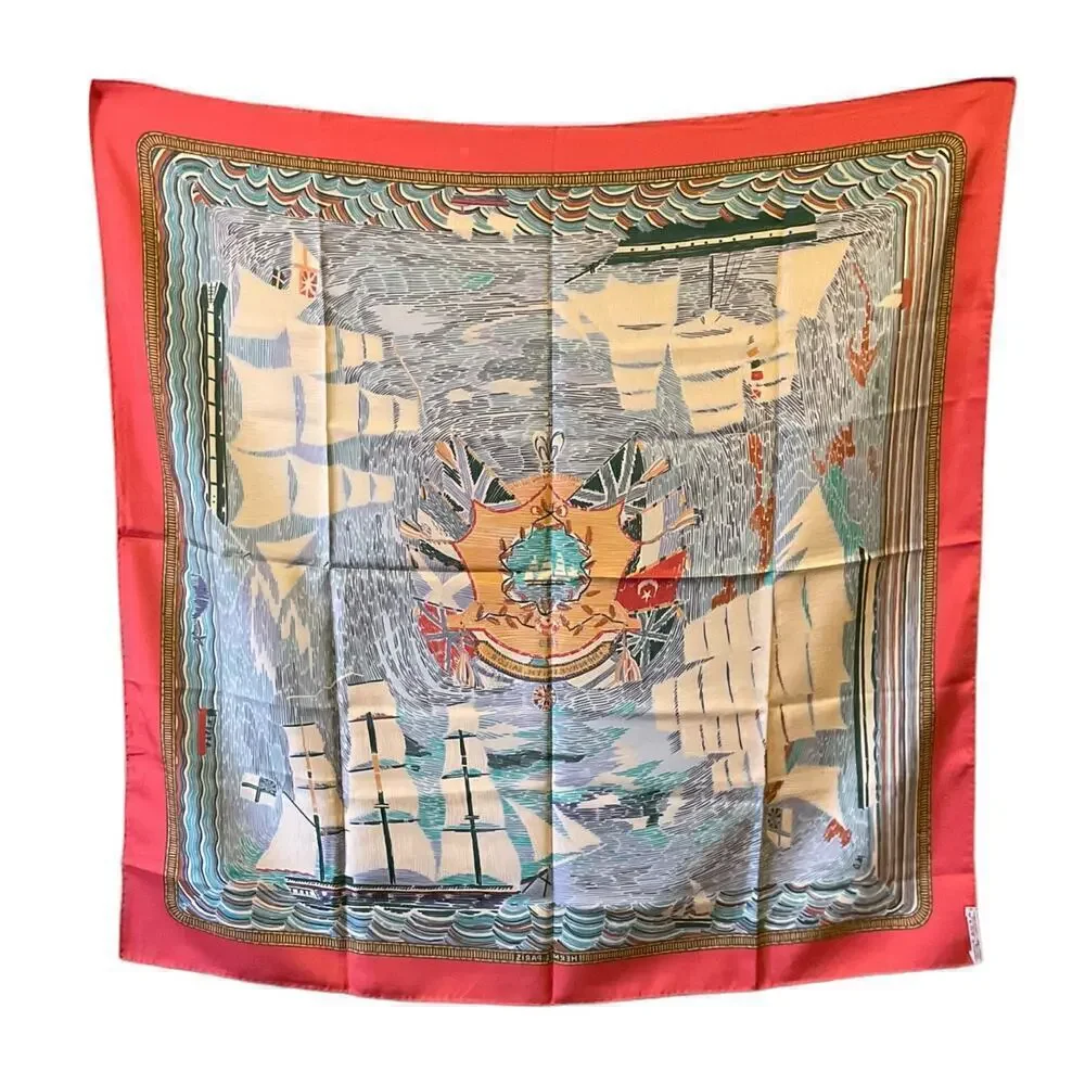 Hermes Scarf  Henry F. Smith Sailor 90cm 100% Silk Square Scarf - Picture 9 of 15